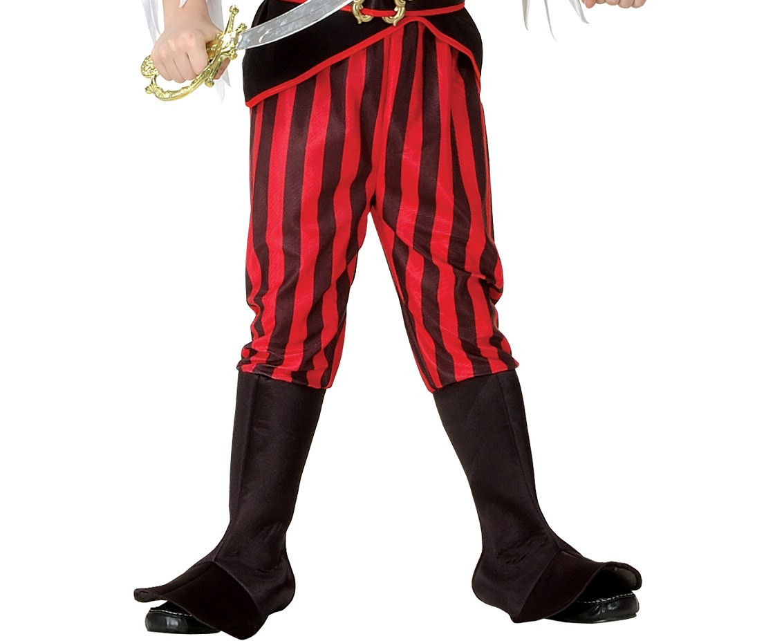 Role play-set for kids Red Pirate (shirt with jabot, pants with "boots", belt, hat with headband), size 120/130 cm EOL